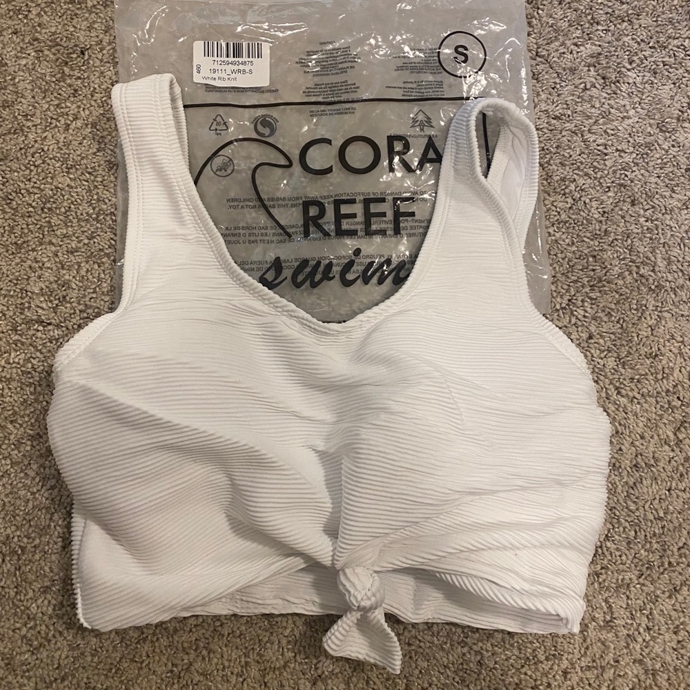 Coral Reef White Swim Top